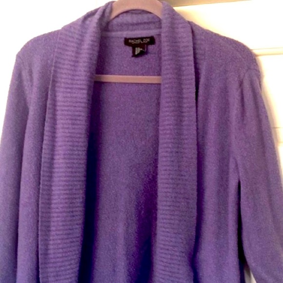 Rachel Zoe Soft Boucle Cardigan Purple Cocoon Cardigan Measures 22” P2P 26.5” L - Picture 2 of 8